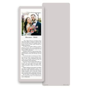 Solid Color Premium Memorial Bookmark, Grey