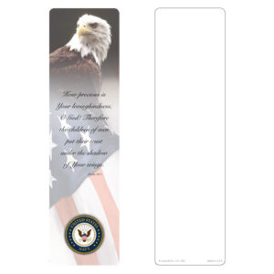 Eagle & US Flag Large Bookmark, Navy, Psalm