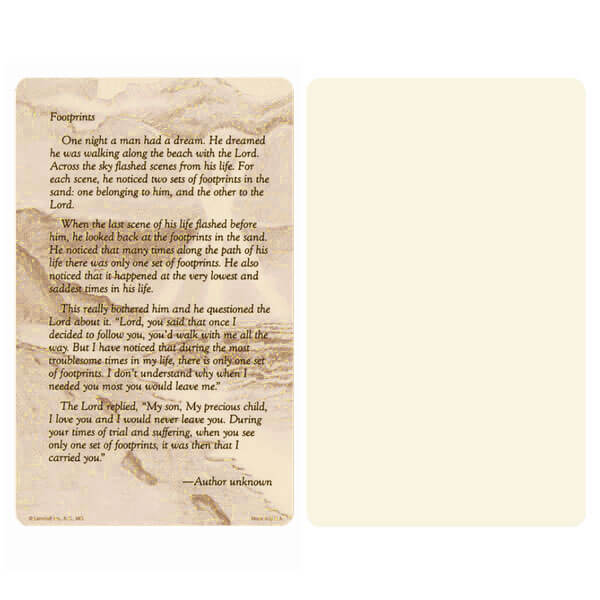 5" x 8" Ivory Footprints Album, Footprints verse