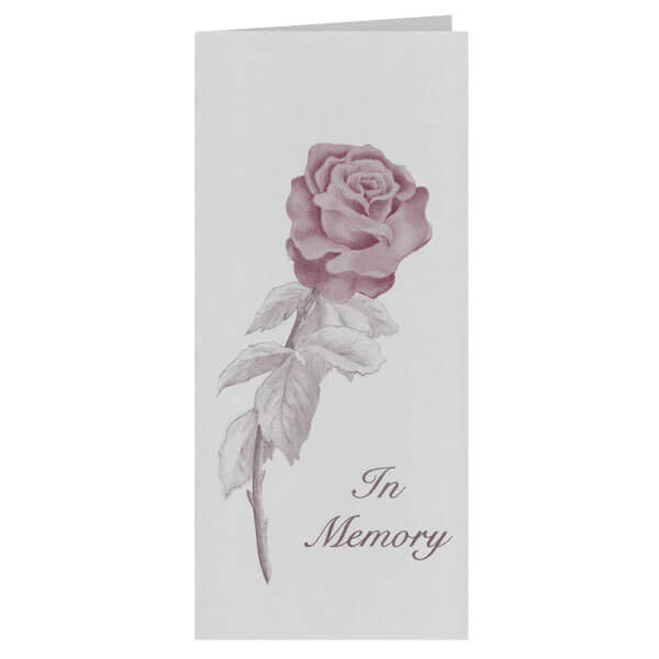 4-1/8" x 9-1/8" Small Rose Presentation Card, Grey Envelope