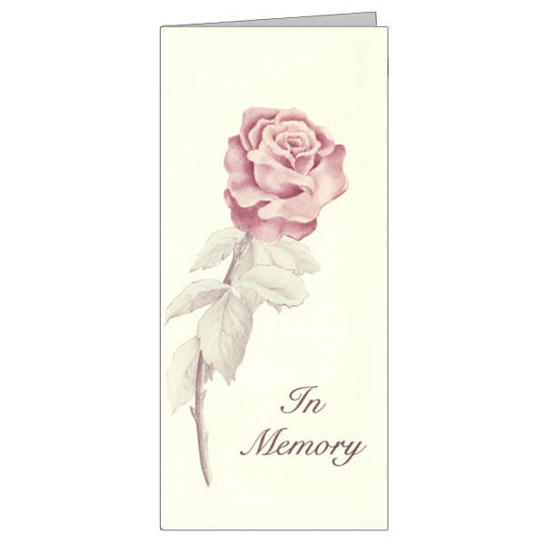 4-1/8" x 9-1/8" Small Rose Presentation Card, Soft White Envelope