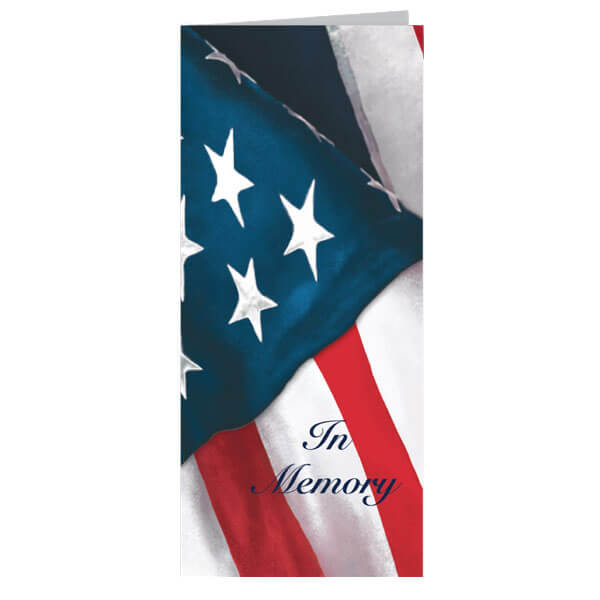 4-1/8" x 9-1/8" Small U.S. Flag Presentation Card, White Envelope