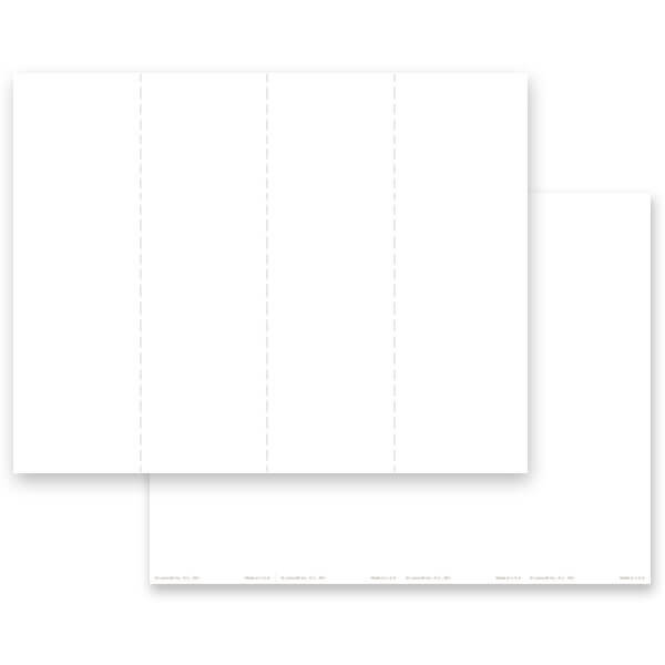4-up White, Plain Stock Micro-Perf Bookmark, No Verse