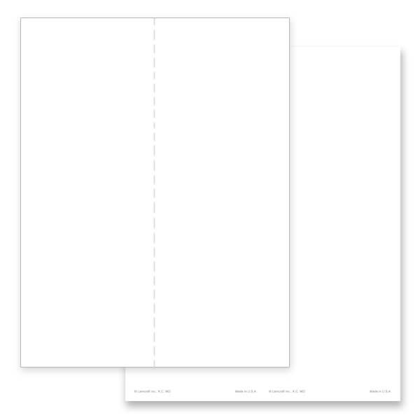 2-up White, Plain Stock Micro-Perf Bookmark, No Verse