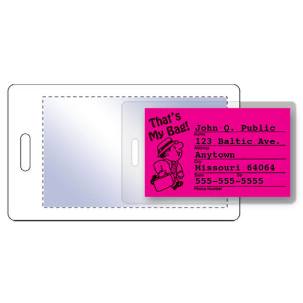 2-1/2" x 4-1/4" Luggage Tag Pouch with Slot - 10 Mil