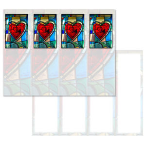 Stained Glass Heart 4-up MP