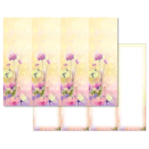 2-3/4" x 8-1/2" Bright Floral Micro-Perf Bookmark (4-up), No Verse