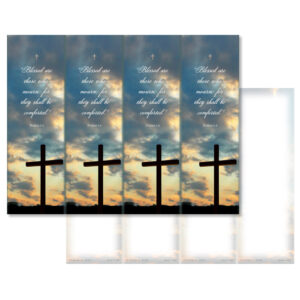 2-3/4" x 8-1/2" Resurrection Micro-Perf Bookmark (4-up), Matthew 5:4