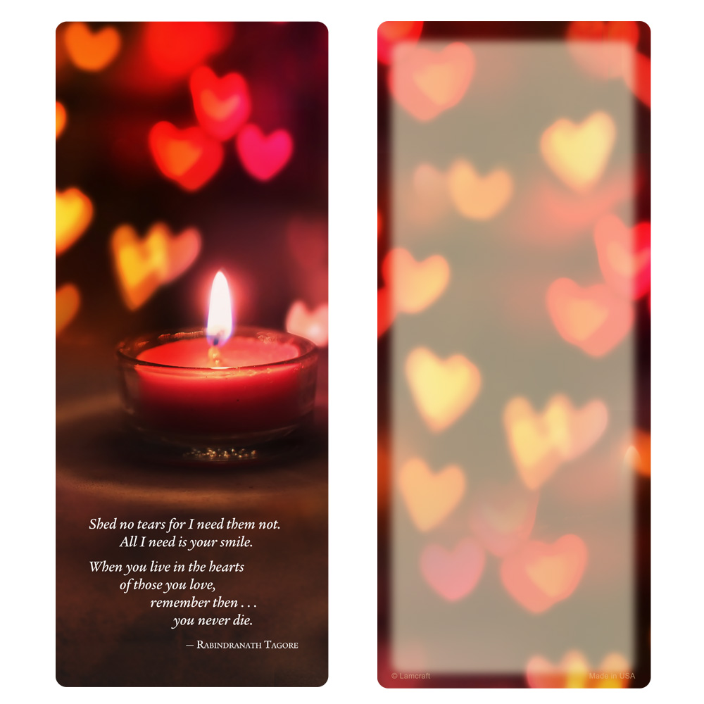 Heart Candle Extra Large Bookmark, Shed No Tears