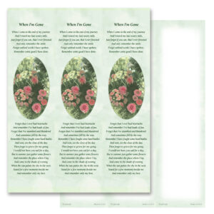 Floral Garden 3-up Micro-Perf, When I'm Gone