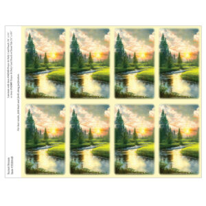 Sunset Stream 8-up Prayer Cards, Ivory border