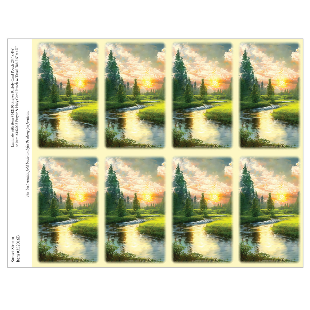 Sunset Stream 8-up Prayer Cards, Ivory border