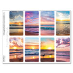 Sunset Beaches 1 8-up Micro-Perf Prayer Cards, White border