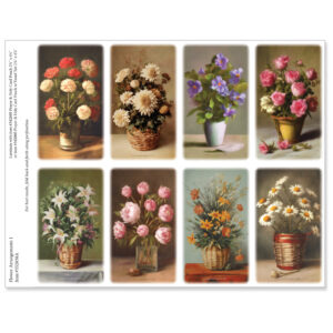 Flower Arrangements 1 8-up Prayer Cards, White border