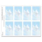 Dove 8-up Micro-Perf Prayer Cards, White border