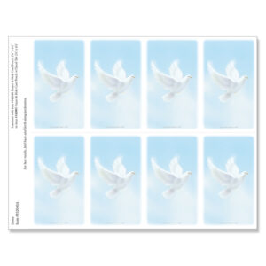Dove 8-up Micro-Perf Prayer Cards, White border