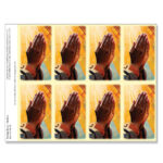 Praying Hands - Sun Rays 8-up Micro-Perforated Prayer Cards