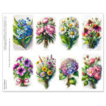 Flower Bouquets 8-up Micro-Perfed Prayer Cards