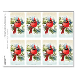 Cardinal In The Pines 8-up Prayer Cards