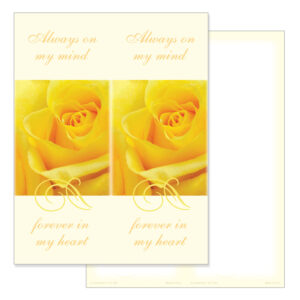 Yellow Rose 2-up Micro-Perf Bookmark, Always on My Mind