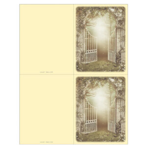 Welcoming Gate 2-up Micro-Perf Memorial Folder