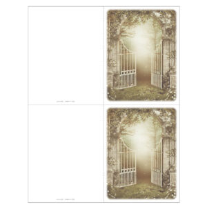 Welcoming Gate 2-up Memorial Folder, White Border