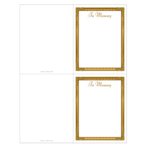 Gold Frame 2-up Memorial Folder