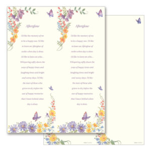 Butterfly 2-up Micro-Perf Bookmarks, Afterglow