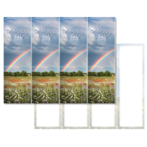 Rainbow Meadow 4-up Micro-Perf Bookmark, Celebrating a Life