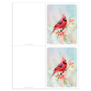Spring Cardinal 2-up Micro-Perf Memorial Folder