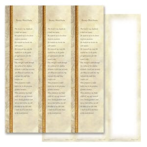 Antique Border 3-up Micro-Perf Bookmark, 23rd Psalm