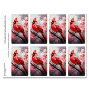 Spring Blossom Cardinal 8-up Micro-Perforated Prayer Cards