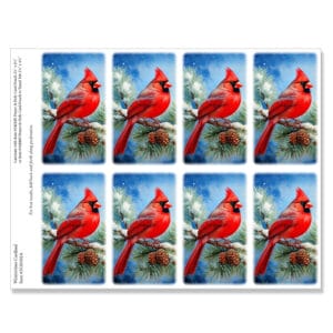 Wintertime Cardinal 8-up Micro-Perforated Prayer Cards