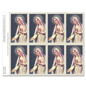 Mary in White 8-up Micro-Perf Prayer Cards