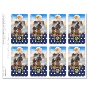 Stars & Eagle-Army 8-up Micro-Perf Prayer Cards