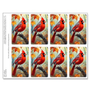 Fall Cardinal 8-up Micro-Perforated Prayer Cards
