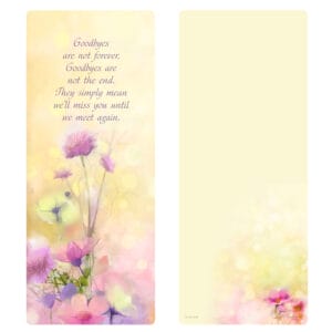 Bright Floral PMC Extra-Large Bookmark, Goodbyes