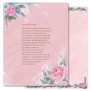 Rose-Rose Color Letter-Size PMC, 23rd Psalm