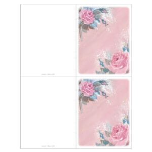 Rose-Rose Color 2-up Micro-Perforated Memorial Folder