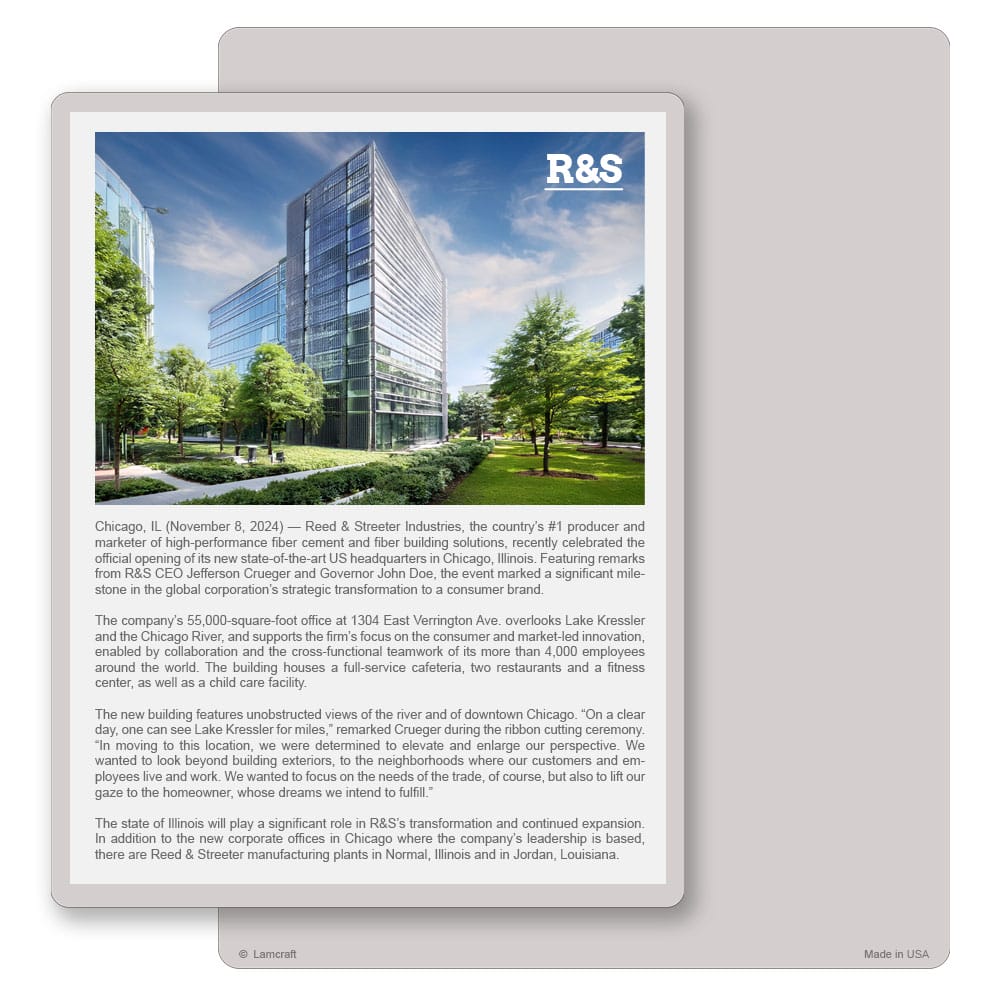 Solid Color Premium Letter-size Card, Grey