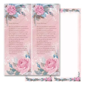 Rose-Rose 2-up Micro-Perforated Bookmark, 23rd Psalm