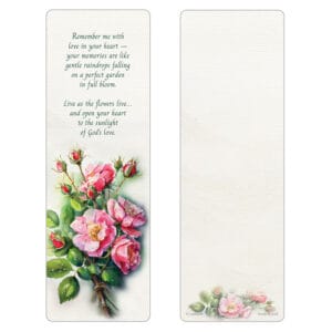Pink Rose Bouquet PMC Bookmark, Remember Me