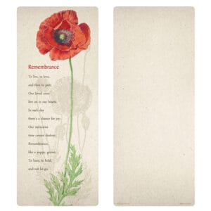Red Poppy Extra Large PMC Bookmark, Remembrance