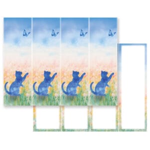 Cat & Butterfly 4-up Micro-Perforated Bookmarks, No Verse