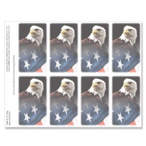 Eagle & U.S. Flag 8-up Micro-Perforated Prayer Cards
