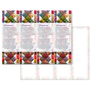 Quilt 4-up Micro-Perf Bookmark, For My Dear Ones