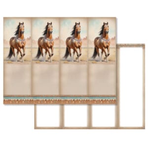 Mustang Horse 4-up Micro-Perf Bookmark, No Verse