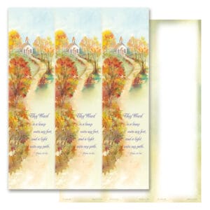 Autumn Path 3-up Micro-Perforated Bookmarks, Psalm 119:105