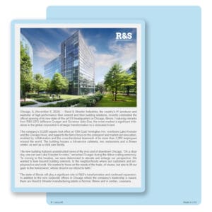 Solid Color Letter-size Premium Card, Blue