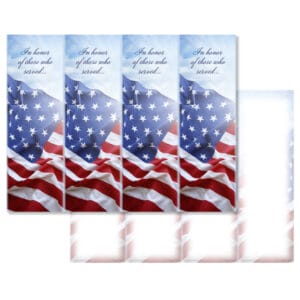 Waving Flag 4-up Micro-Perf Bookmark, In Honor